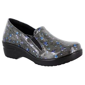 Easy Street Black and Blue Mules with Comfort Platform